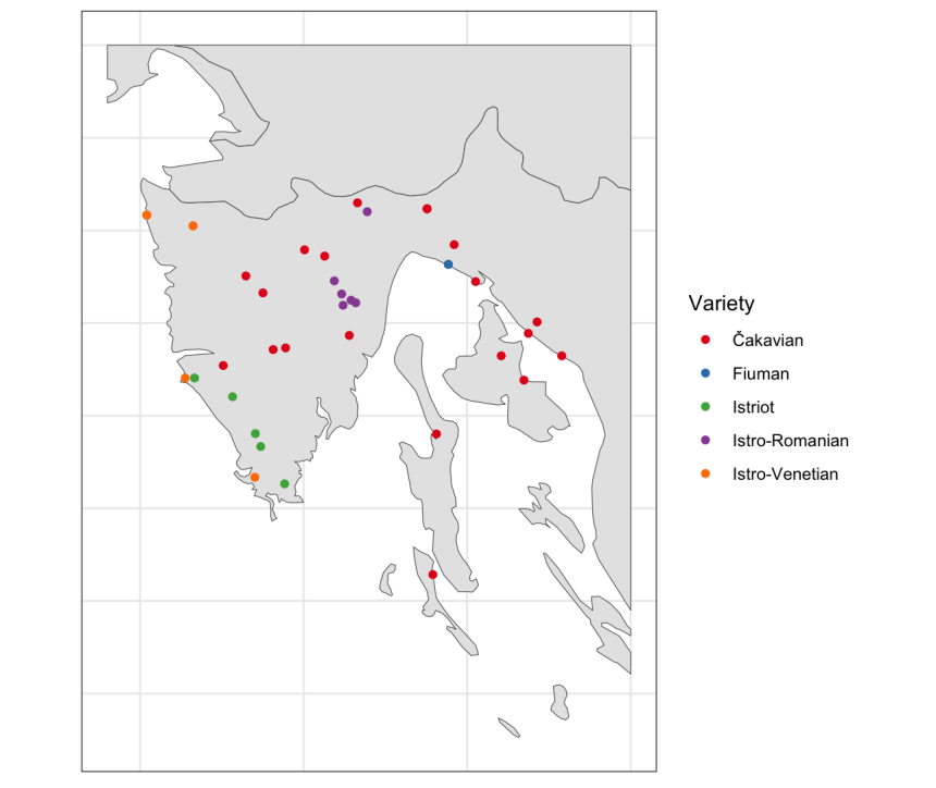 Map of points surveyed for project